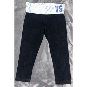 💙🩵 Victoria's Secret Fold-over Sequin Leggings with Tie Dye Waistband